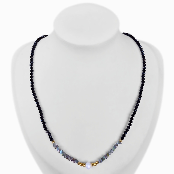 Handmade Sparkle Pearl Choker Necklace Y2K Retro Boheme Jewelry Summer Boho Chic - Picture 1 of 2